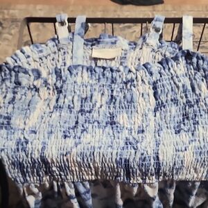 Blue and White Smocked Dress
